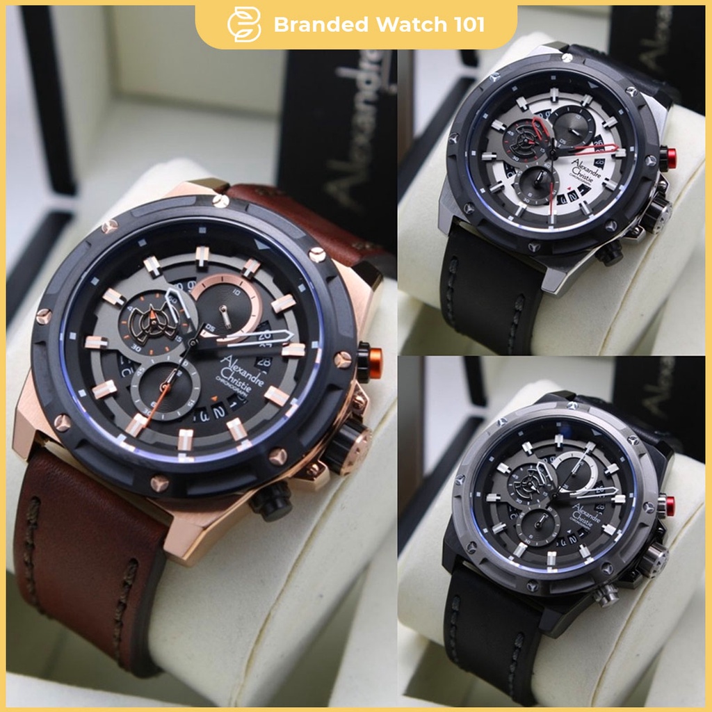 ORIGINAL Jam Tangan Pria Alexandre Christie AC 6506 AC6506 Garansi Resmi 1 Tahun Sport, Leather