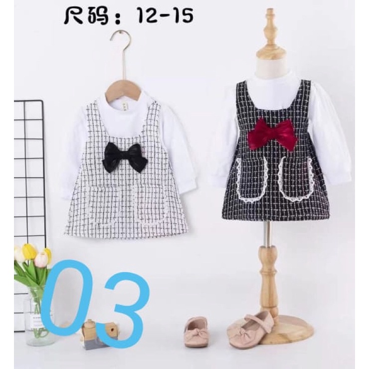 Dress Tweed Anak Perempuan Import Size Baby-3 tahun