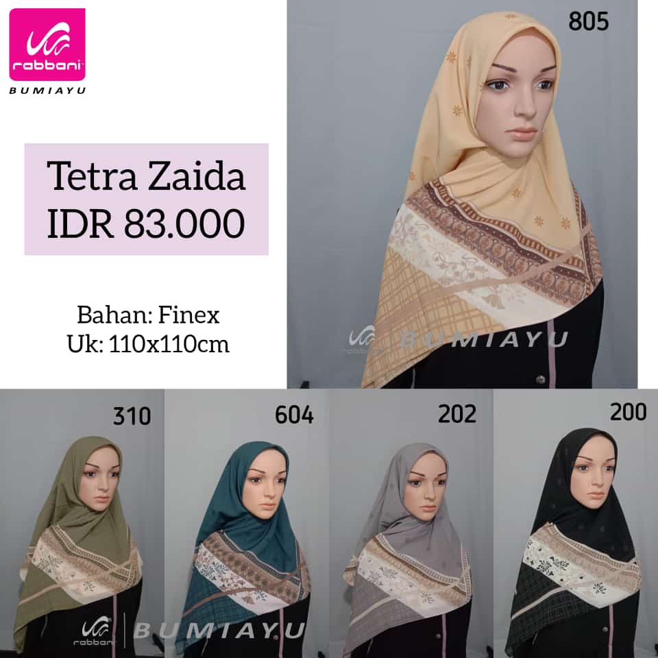TETRA ZAIDA RABBANI - KERUDUNG SEGI EMPAT MOTIF RABBANI ZAIDA