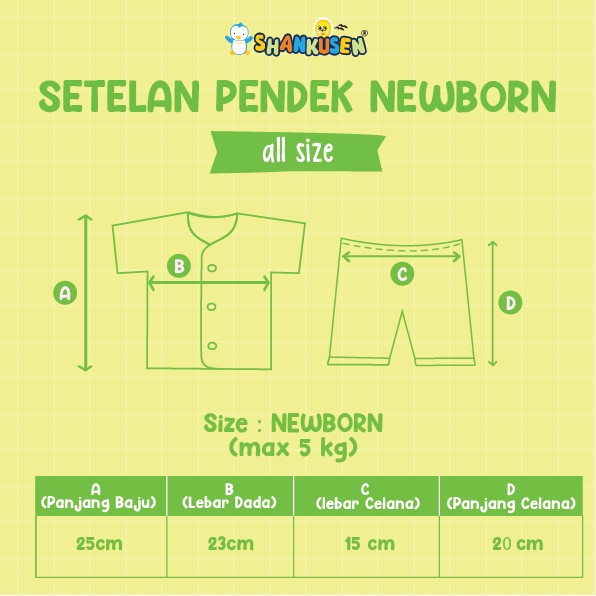 BAJU BAYI / SETELAN NEWBORN SHANKUSEN / TARA PENDEK / PANJANG