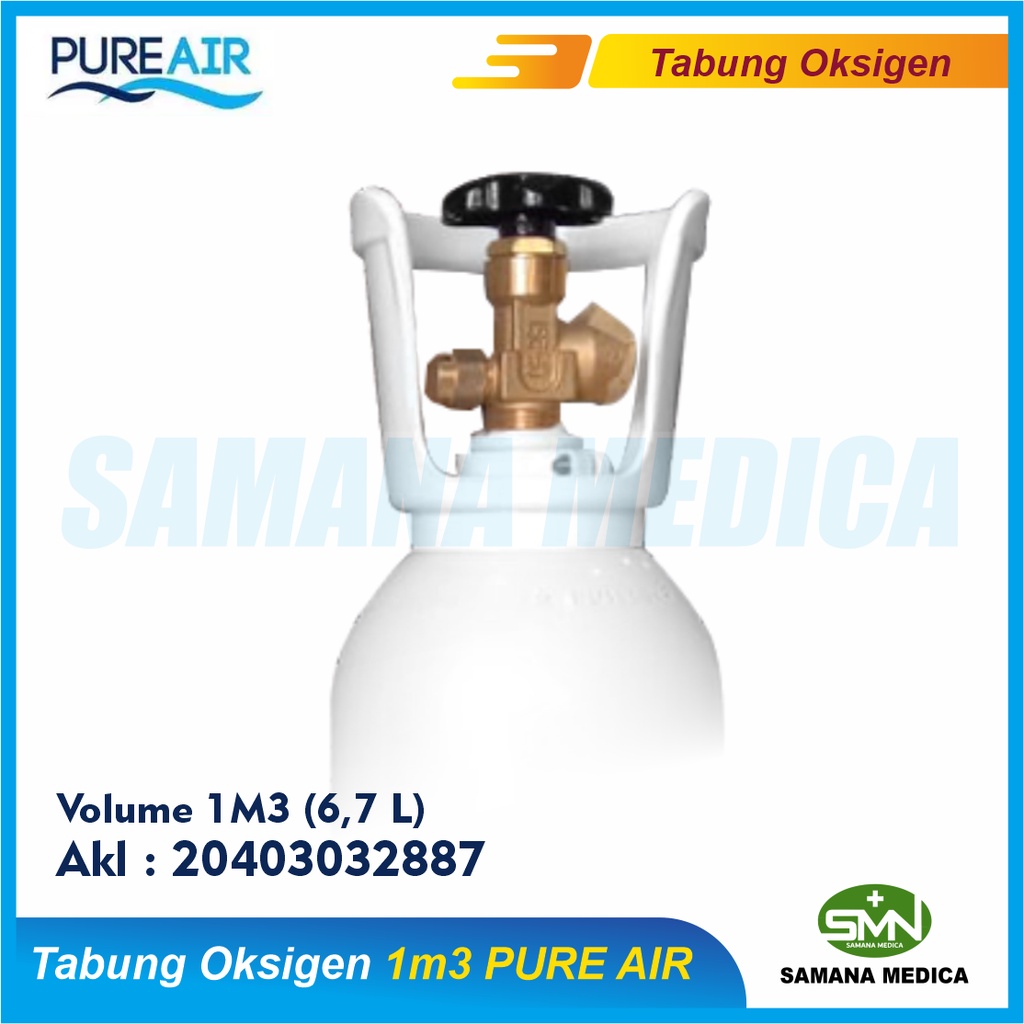 GOSEND ONLY - Tabung Oksigen PURE AIR  Medis 1M3 isi Full Tanpa Troli - PURE AIR Murah Promo
