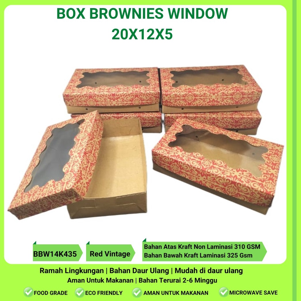 Box Brownies 20x12x5 Dus Brownies Window (BBW14K435-Laminasi)