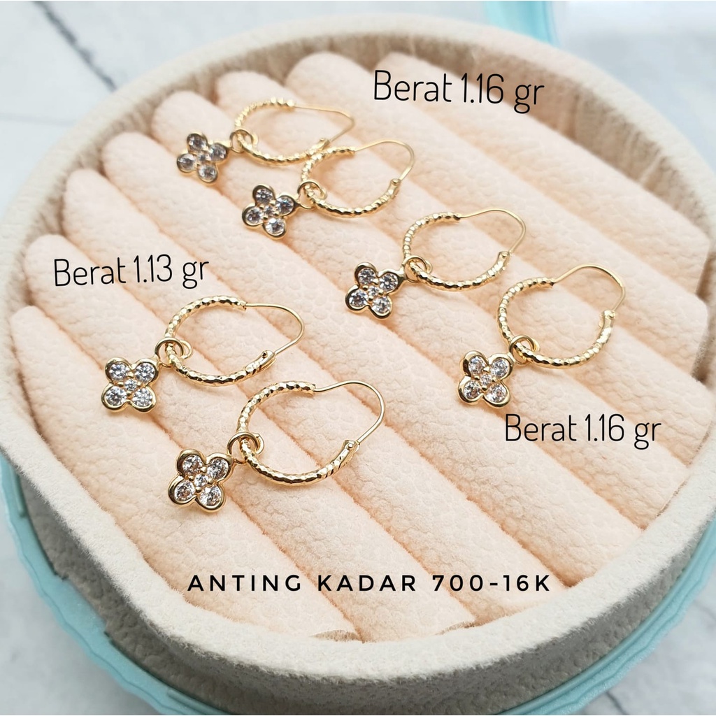 Anting Ring ANAK DEWASA 70% suntik variasi mainan PERHIASAN EMAS ASLI kadar 16k 700 warna poles