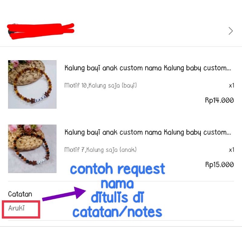 Kalung bayi anak custom nama Kalung baby custom nama kalung manik bayi dan anak kalung manik baby