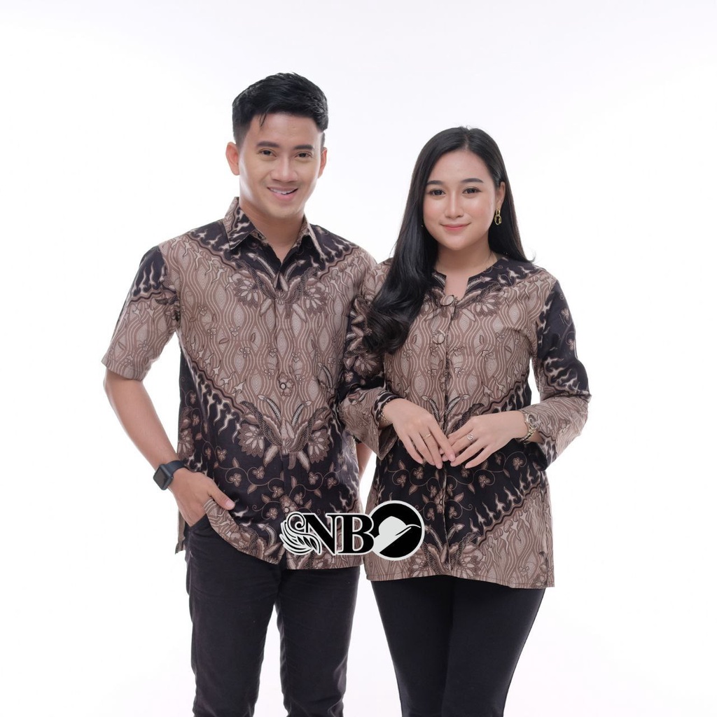 Batik Couple Modern Atasan Blouse Batik Kerja Wanita Kantor Batik Seragam