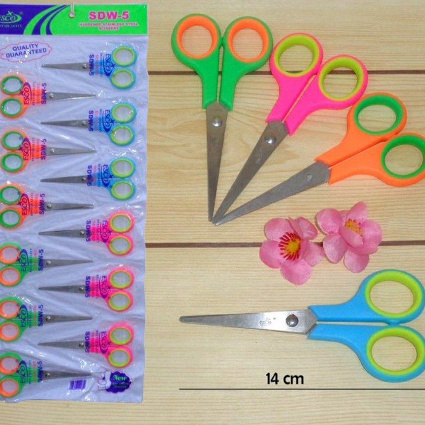 Gunting Kertas Sedang 14cm Tanggung Warna Scissors EML-855TC | distshop