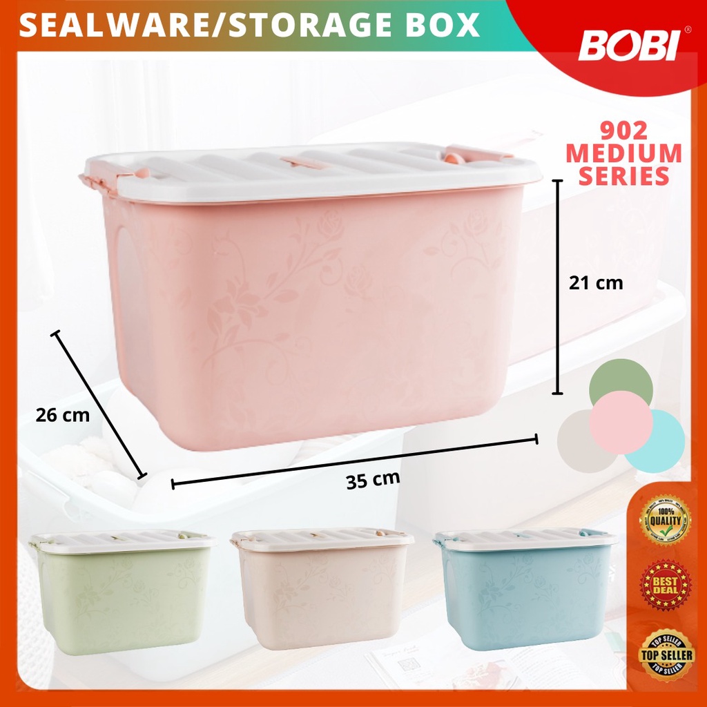 Container Box Penyimpanan Serbaguna / Box Ukuran Sedang (Medium) / Box Ukuran  35x25x20,5cm - Kode 902