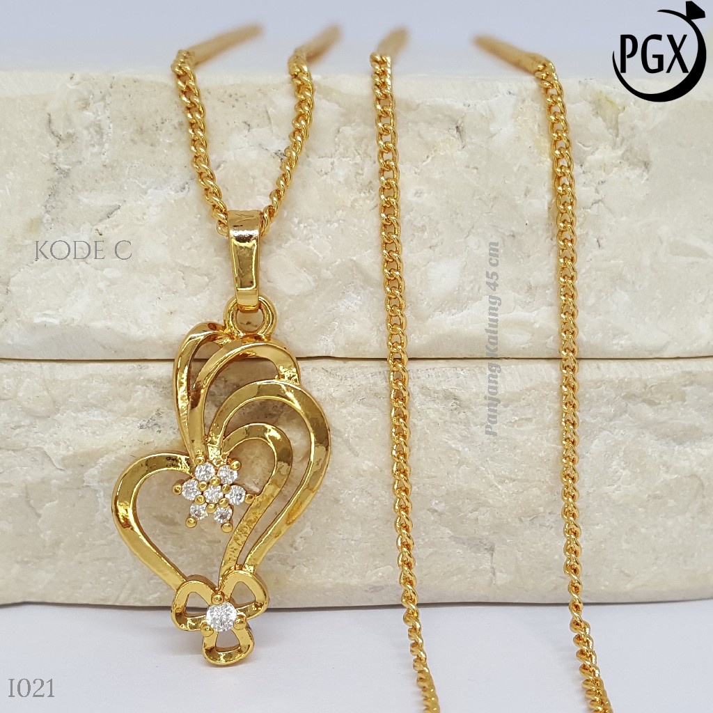 PGX Liontin Kalung Xuping Wanita Aksesoris Fashion Perhiasan Lapis Emas  - I021