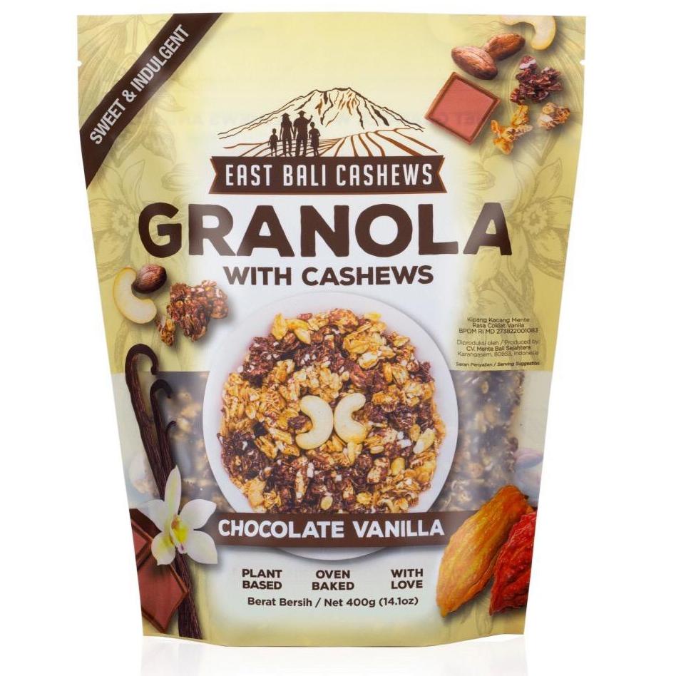 

Terbaru dan terlaris East Bali Cashews Granola Chocolate Vanilla 400gr !!!