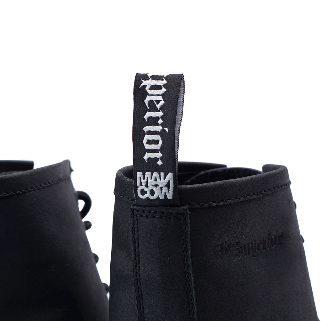 Mancow High Boots Crazy Horse Hitam Sepatu Formal Pria Wanita Original Kulit Asli