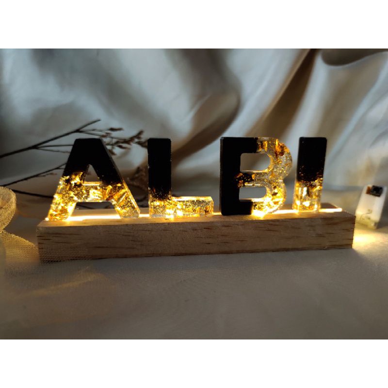 Resin Lamp | Lampu Tidur Nama | Lampu Tidur Resin