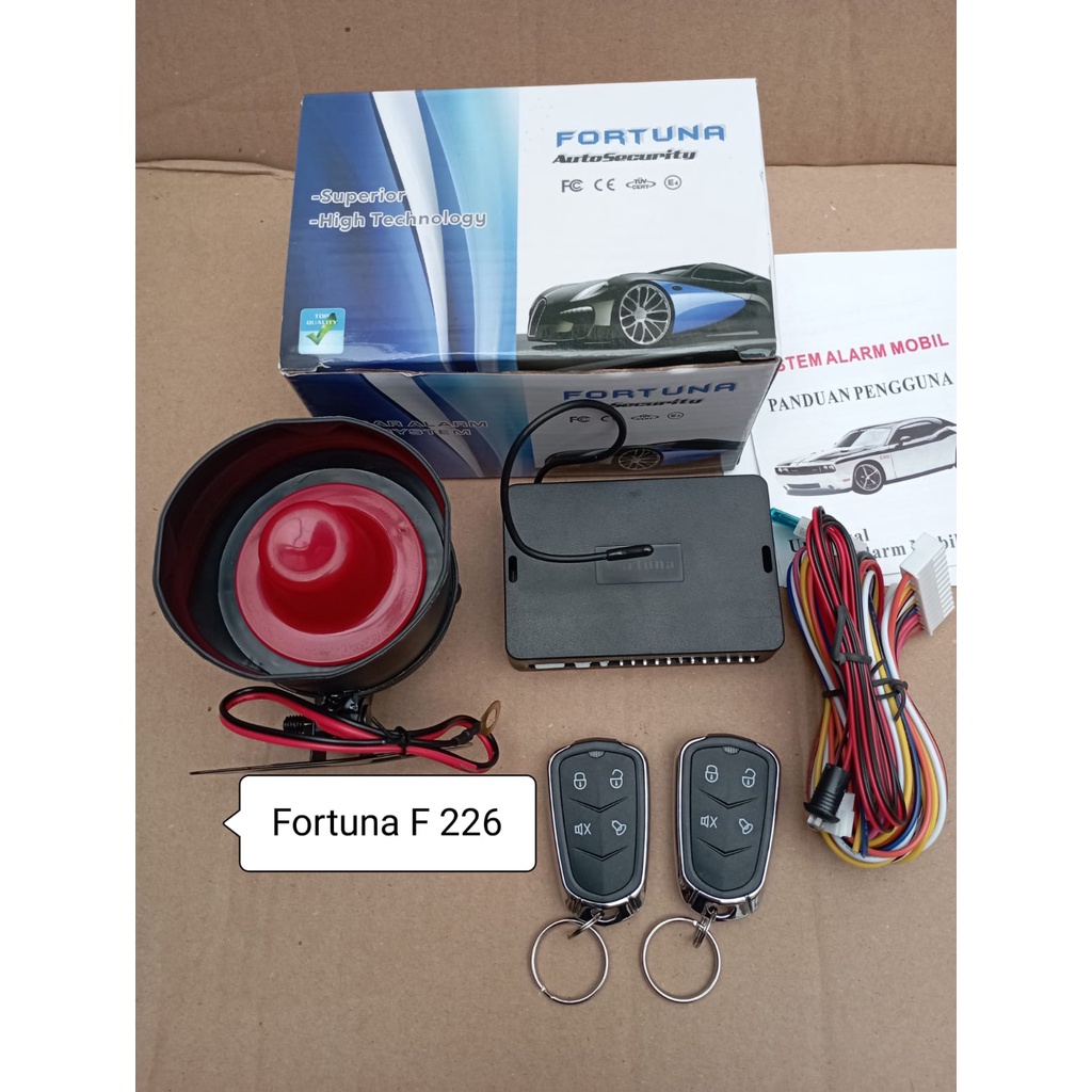 Alarm Mobil merk FORTUNA PREMIUM Remote Remot /Car Alarm FORTUNA System Kunci FORTUNA Model Tombol Universal Remot Alarm Mobil Berkualitas 1 Set ORI BAGUS