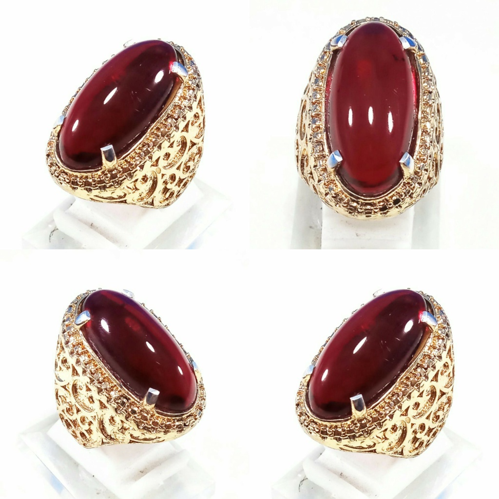 CINCIN BATU AKIK PERMATA MERAH SIAM PANDAN TERMURAH