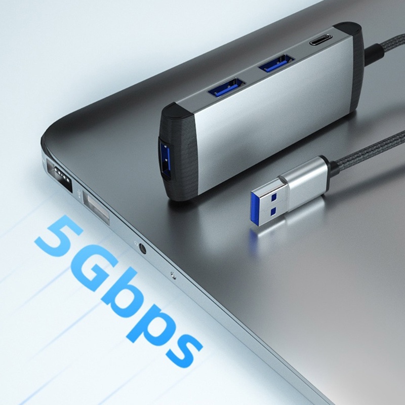 Zzz Hub Splitter USB 3.0 Tipe-C 5Gbps Multifungsi Untuk Laptop