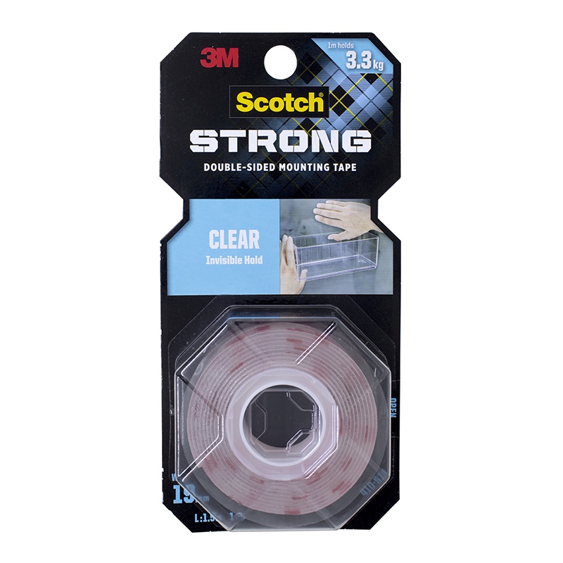 3M Scotch VHB Strong 2 sisi Mounting Tape Transparan 19mmx1.5m 410-S19