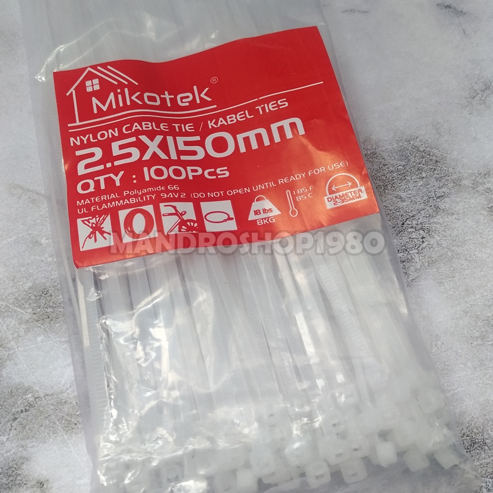 Kabel Ties 2.5 X 150mm 100pcs | Perekat Bodi