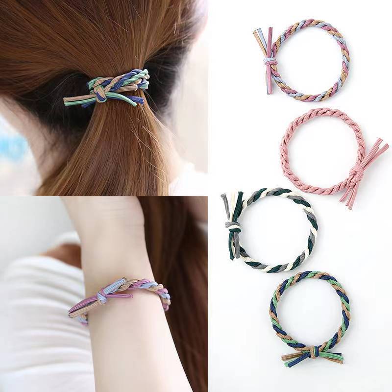 (Hello Girl)F61 Ikat Rambut Wanita Warna Tali Tambang Impor