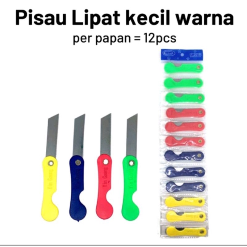 

1Lusin 12 pcs Pisau Lipat Kecil Warna
