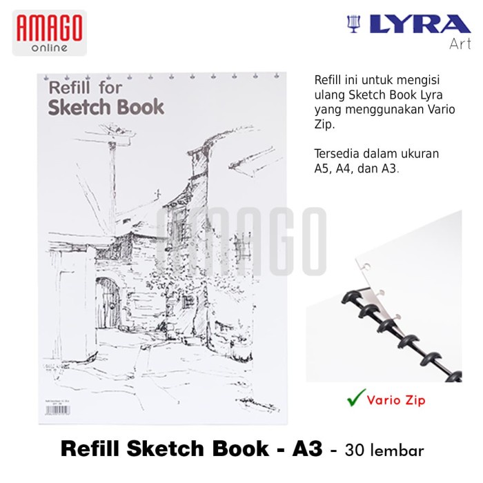 

Unik Lyra Refill Sketch Book A3 W/ 30 Pages - 9211290 Murah
