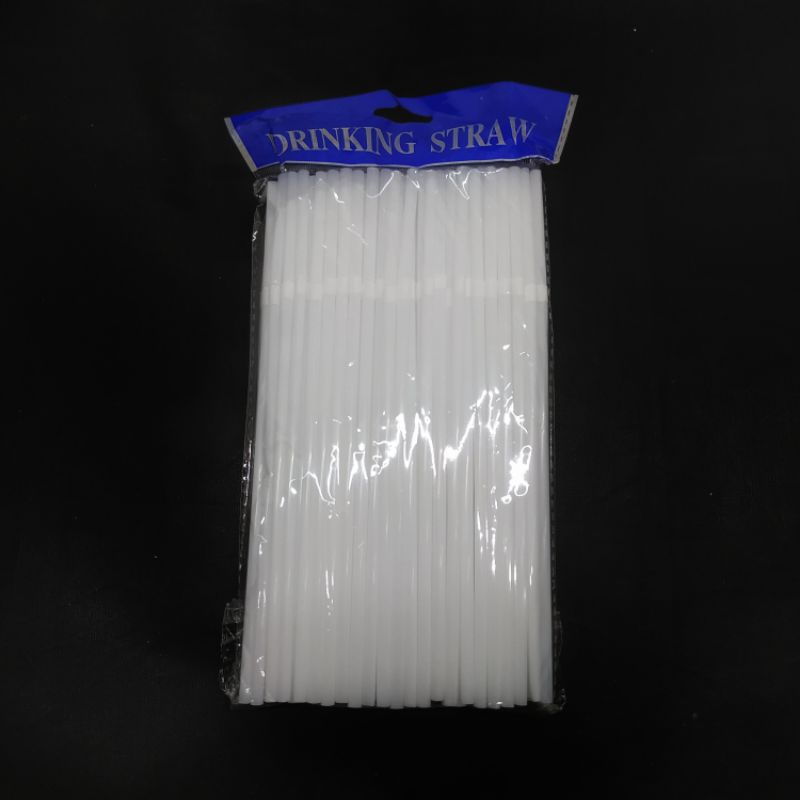 Sedotan Plastik Putih - MK4250 - Sedotan isi 100pcs