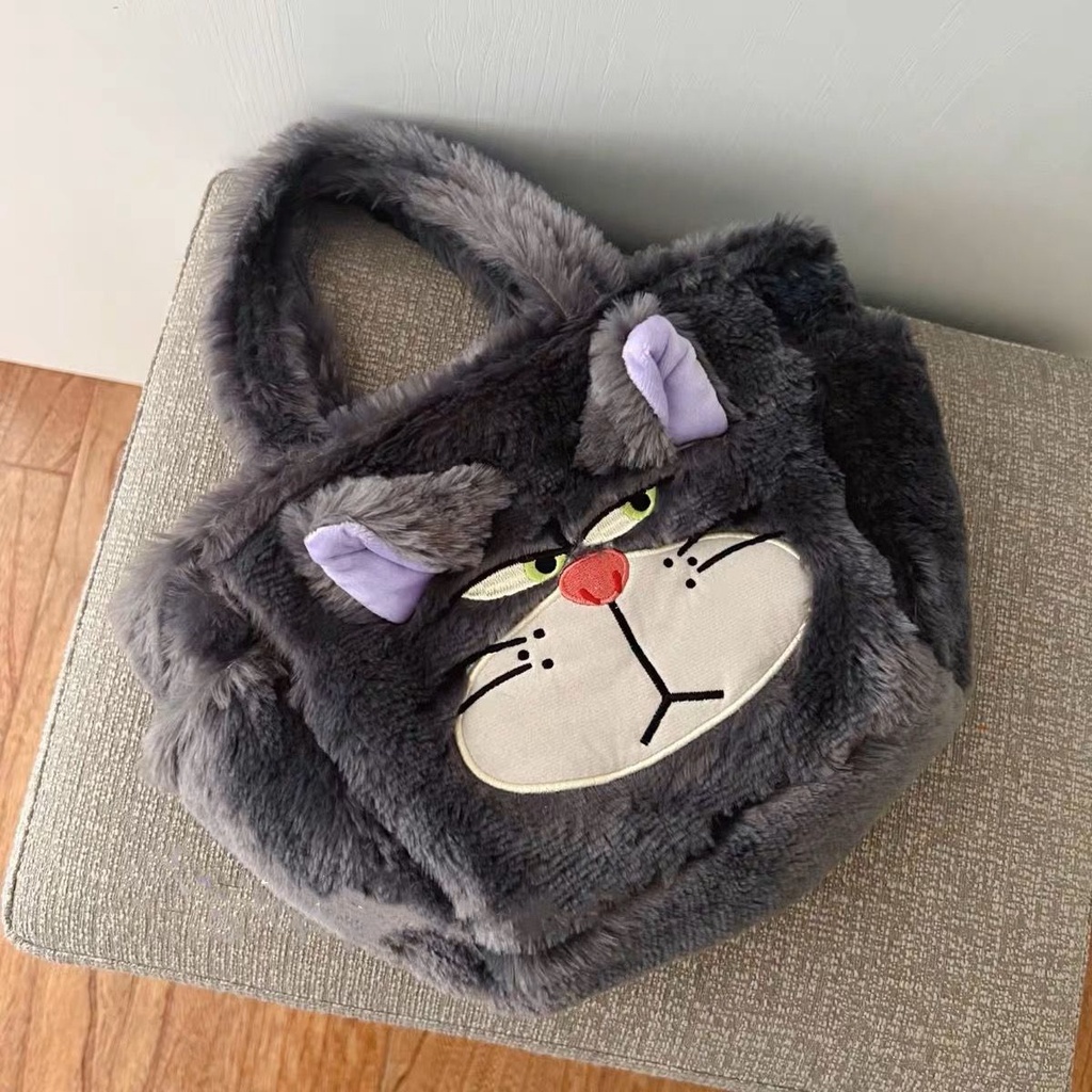 ❉Sera Lucifer Kucing Tas Tas Kosmetik Bento Organizer Tas Kelontong Saku Serut Satu Bahu Tote Tas Boneka Mewah