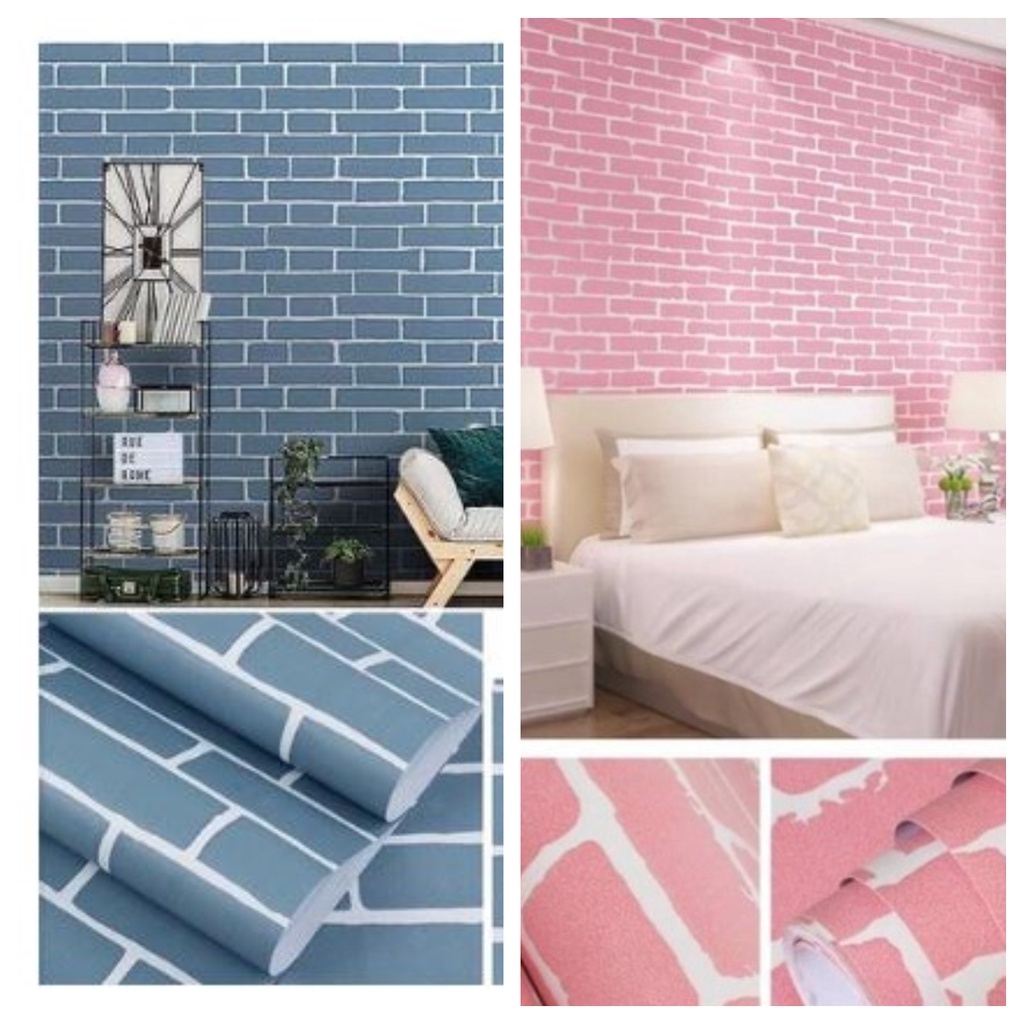 TERMURAH WALLPAPER STIKER DINDING 45CMx90cm-100cm DEKORASI DINDING BATA HITAM