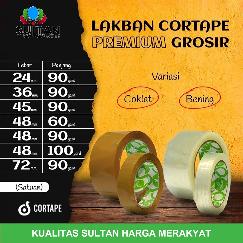 

Lakban / Isolasi / Selotip Cortape Grosir Murah Harga Ekonomis Satuan