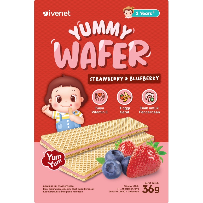Ivenet Yummy Wafer 36g | Snack Sehat Anak 2tahun+