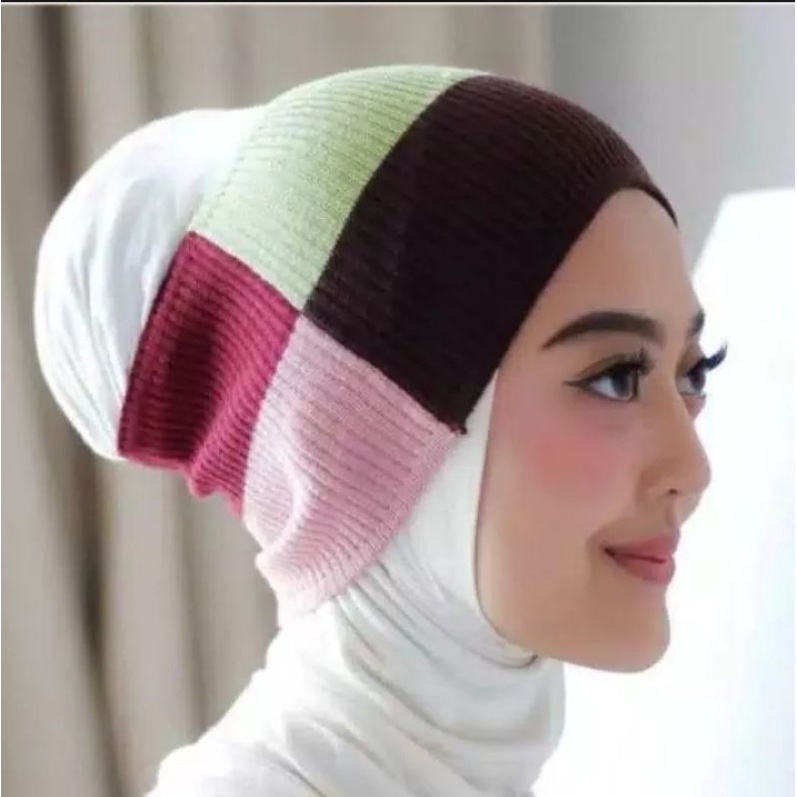 (PAKET 2 PCS) INNER Ciput Hijab Rajut 4 Warna Random