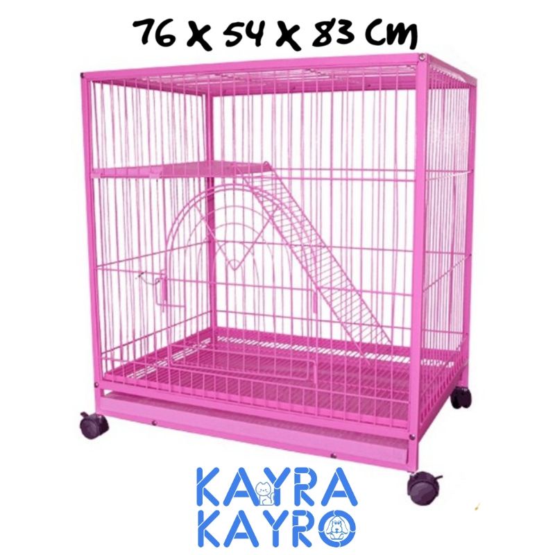 Octagon Pet Cage 76 x 54 x 83 cm - Kandang Besi 2 Tingkat Hewan Anjing Kucing - C-227