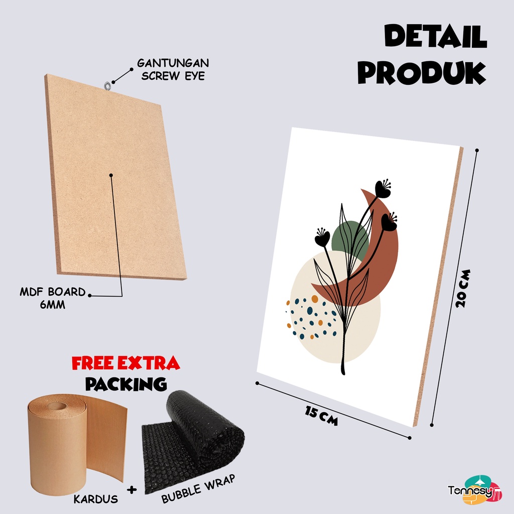 HIASAN DINDING WALL DECOR PAJANGAN POSTER DEKORASI KAMAR RUMAH CANVAS FLOWER BUNGA