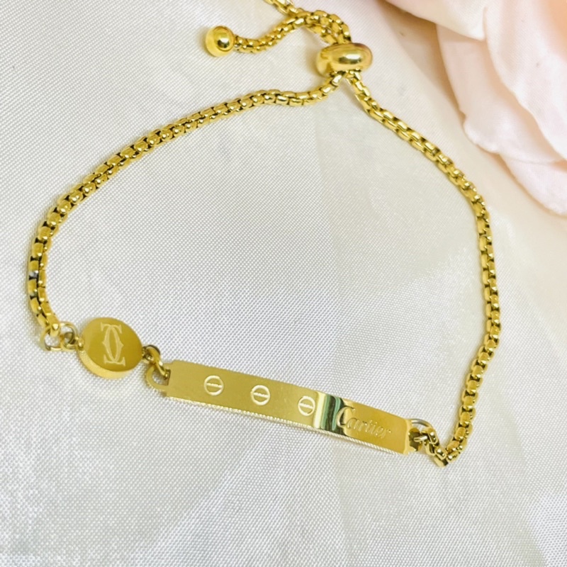 Gelang serut Titanium Simple Gold
