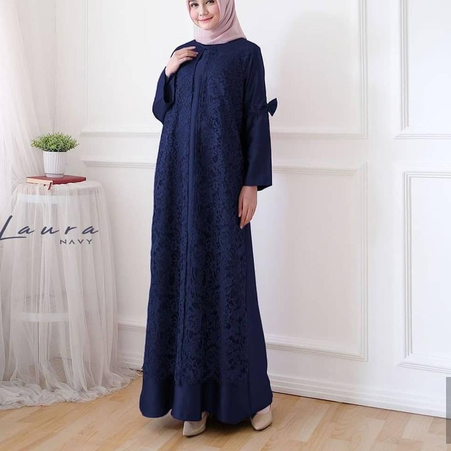 GRATIS ONGKIR✅LAURA DRESS BRUKAT Baju Gamis Wanita Pakaian Muslimah Dress Muslim Wanita Elegant Terbaru 2020|RA2