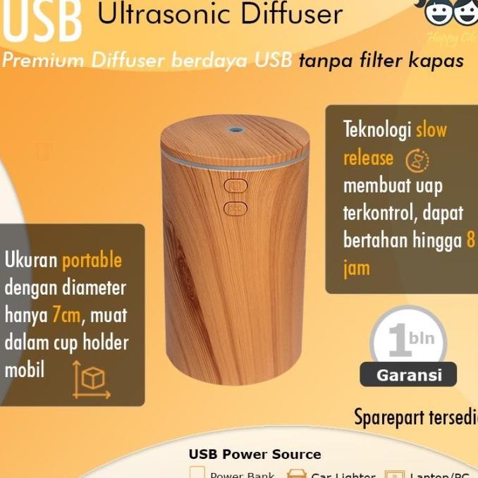 USB CAR DIFFUSER HUMIDIFIER ULTRASONIC TANPA STIK KAPAS UNTUK MOBIL FG8646YO