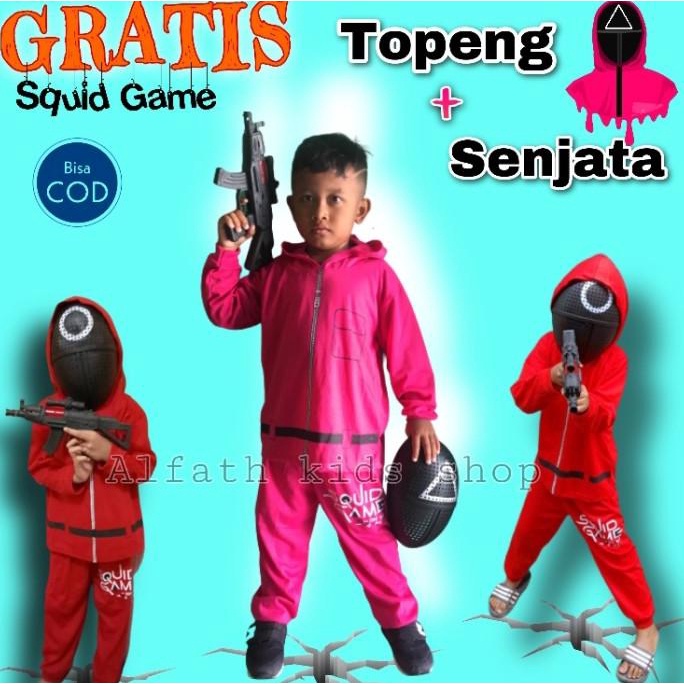SETELAN BAJU SQUID GAME ANAK BAJU SKUID / SKUIT GAME JAKET SQUID GAME