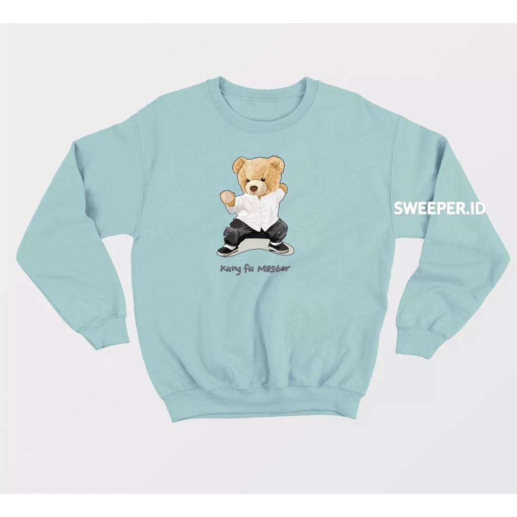 SWEATER CREWNECK TEDDY BEAR KUNG FU MASTER BAHAN FLEECE BAHAN FLEECE