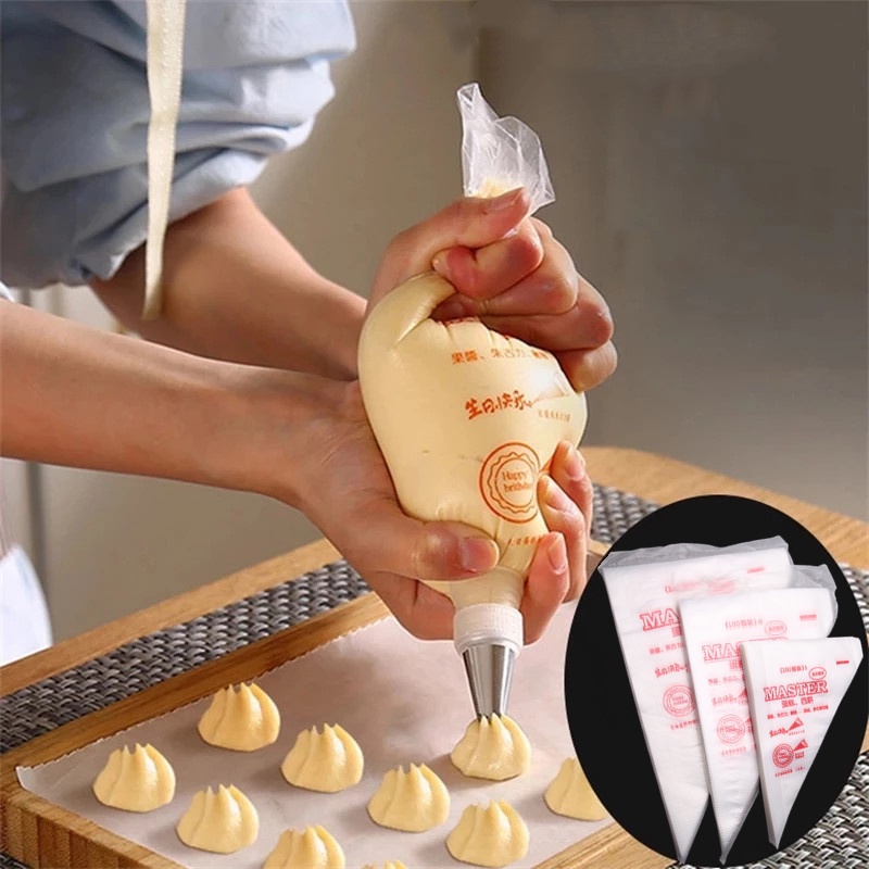 20pcs Kantong Piping Bag Sekali Pakai Ukuran S / M / L Untuk Dekorasi Kue