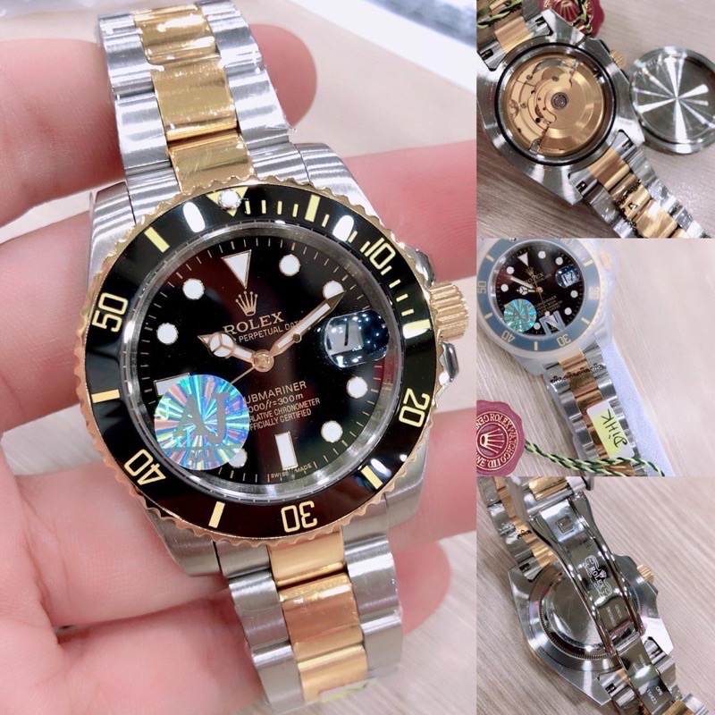 jam tangan pria ROLEX SUBMARINER automatic mesin swiss mido ring keramik all steel