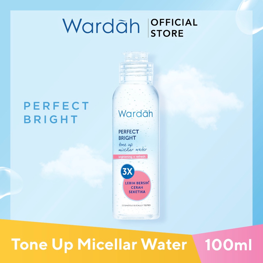 COD - Wardah Perfect Bright Tone Up Micellar Water 100 ml - Micellar Water dengan Micelles Pencerah - RUMAH CANTIK 354