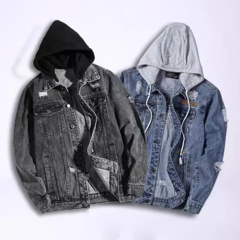 Jaket Pria - Jaket Wanita + Jaket Jeans Kupluk Hoodie Distro Original