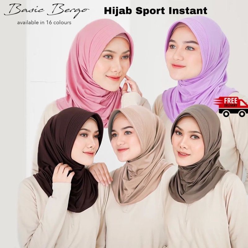 HIJAB SPORT INSTAN BERGO / Jilbab Volly bergo sport