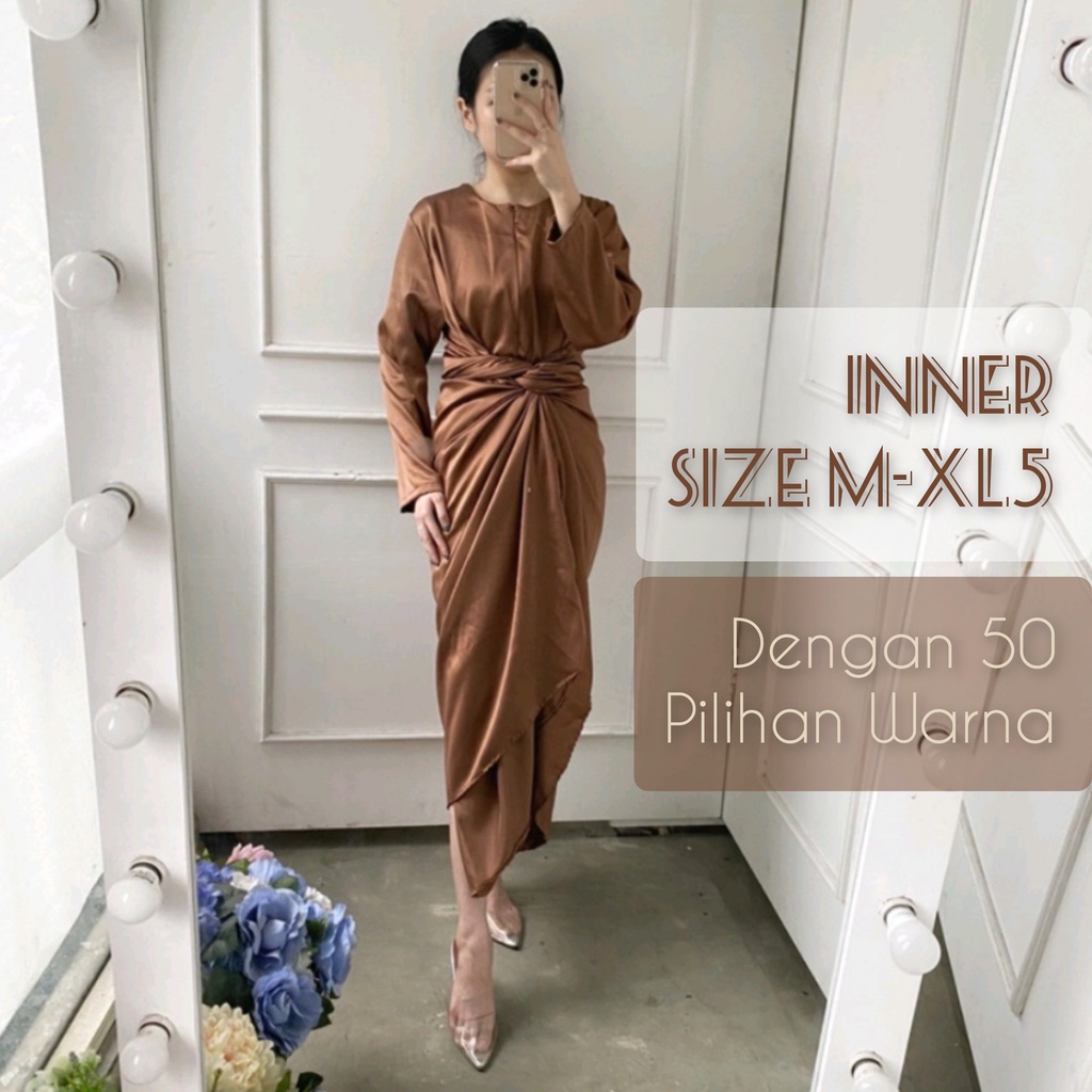 Inner Manset Blouse Lengan Panjang 5XL 4XL 3XL XXL XL L M S | BIG SIZE Satin Velevet Premium