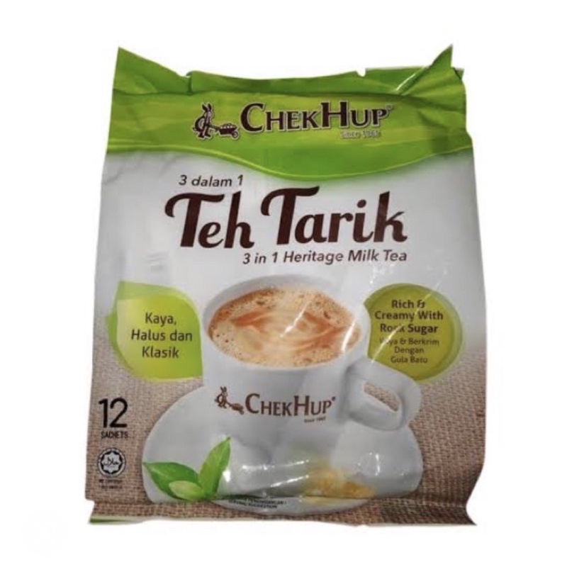 

Chek Hup Teh Tarik isi 12 sachet / Chek Hup / Chekhup / Teh Tarik / 3in1 / Heritage / Milk Tea