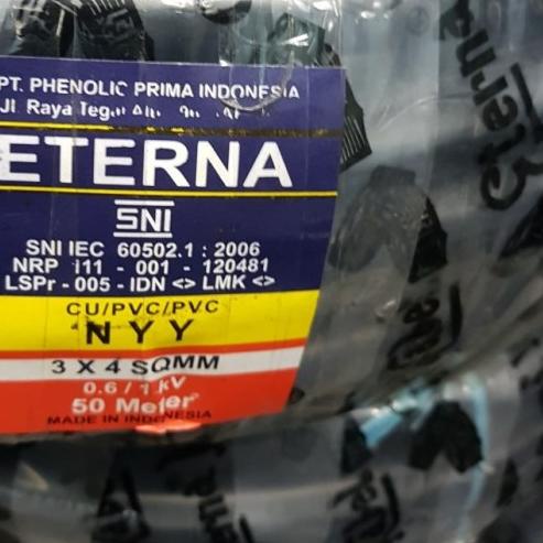 Kabel Listrik Eterna NYY 3x4 Outdoor Tufur Genset Taman Tanam Hitam