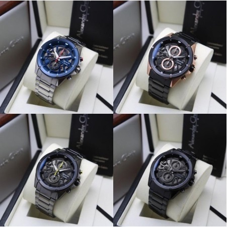 Original Jam tangan pria Alexandre christie AC 6620/ ac6620 tali rantai