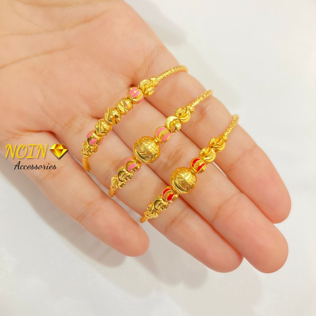 Gelang Anak Warna 24 Karat Flexible Perhiasan Lapis Emas