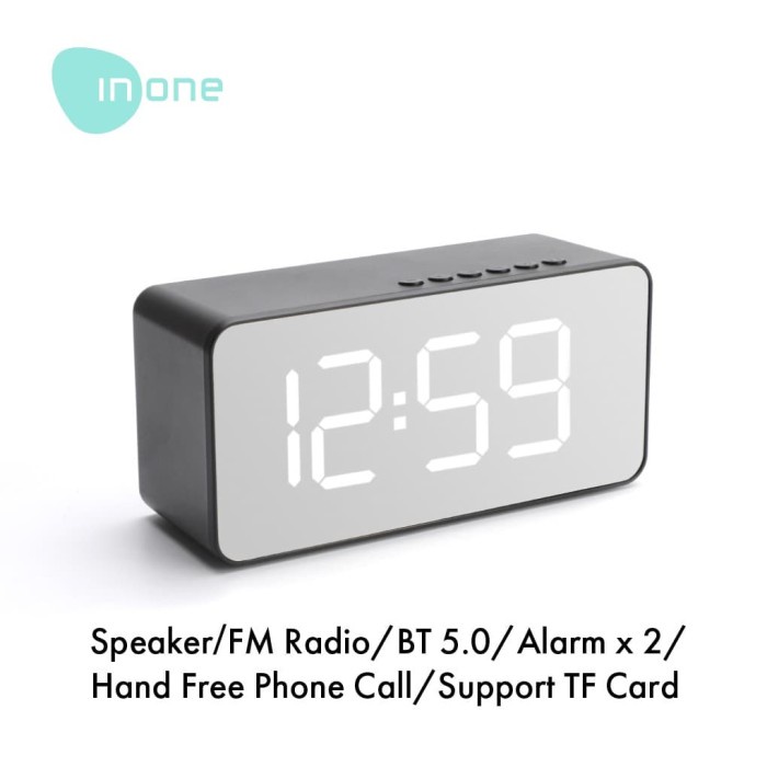Inone Speaker Bluetooth Wireless with Alarm Clock FM Radio Portable