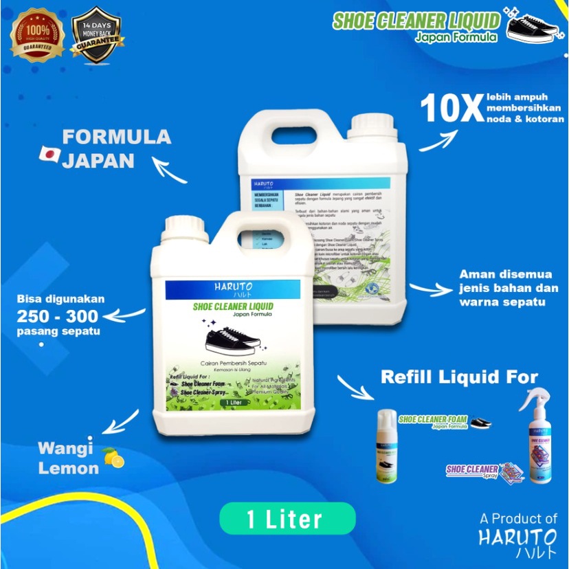 Shoe cleaner 1 Liter by Haruto cairan pembersih sepatu kemasan 1 liter