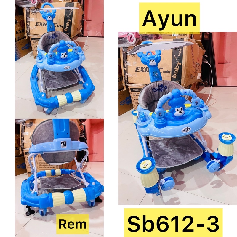 DIJAMIN TERMURAH Baby Walker Apolo Space Baby SB 615-3 / SB615-3 / SB618-3 / SB 611-3 / SB 613-3  612-3 Alat bantu belajar berjalan baby