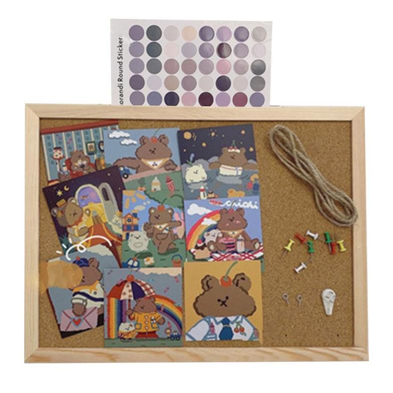

PRODUK- WOOD WALL HANGING MESSAGE BULLETIN BOARD FRAME NOTICE NOTE MEMO BOARD SHOP PAPAN GABUS CORK BOARD .